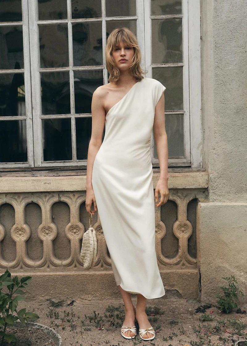 Asymmetrical pleated dress