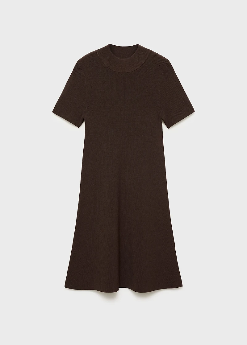Perkins-neck knitted dress