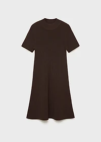 Perkins-neck knitted dress