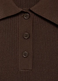 Short-sleeved polo-neck sweater