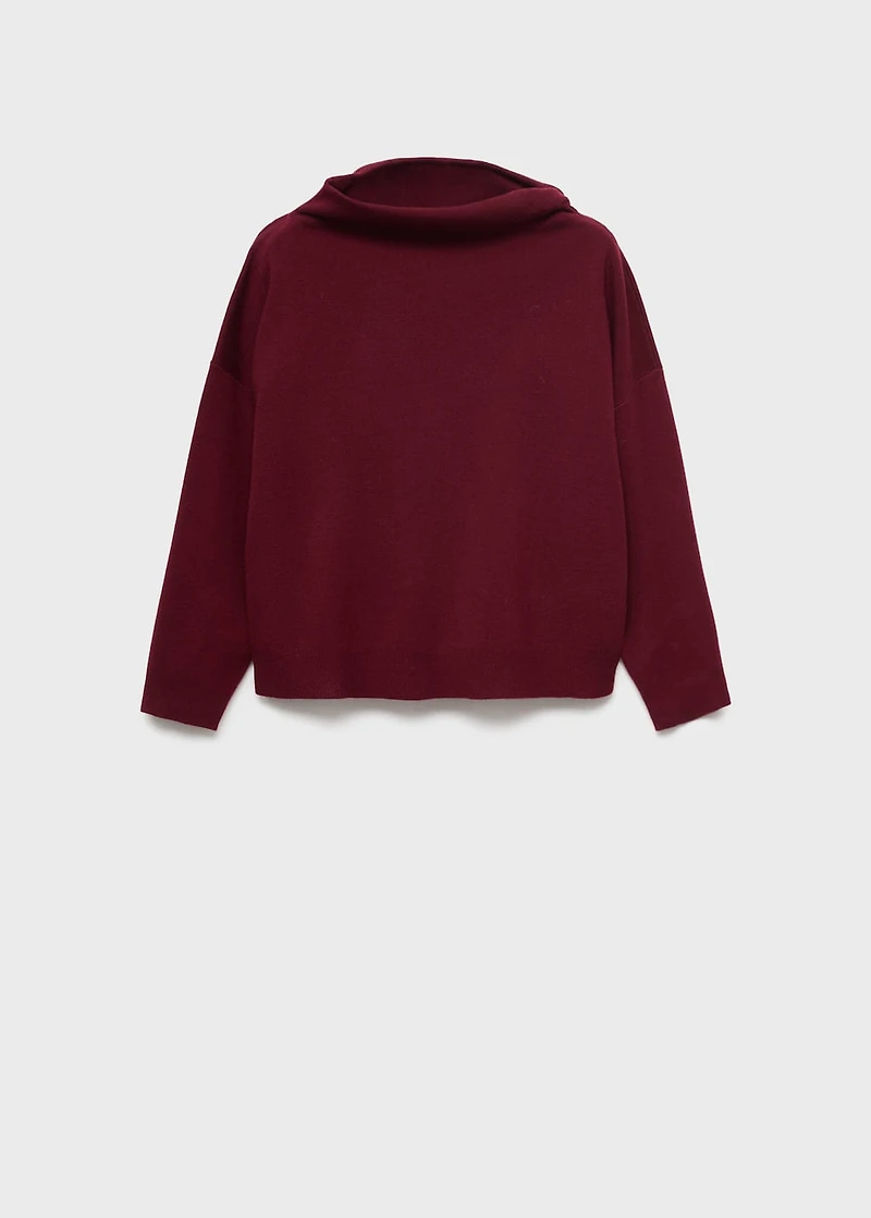 Ruched turtleneck sweater