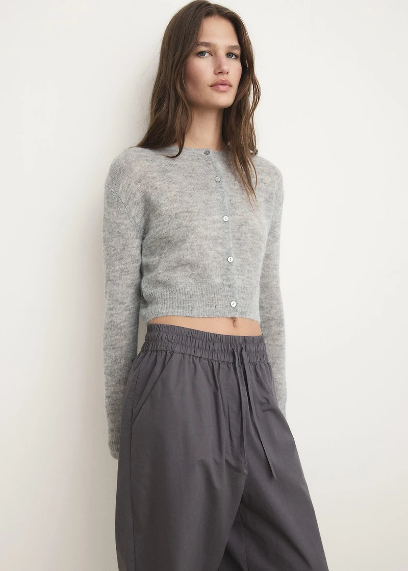 Cotton cropped pants with pockets