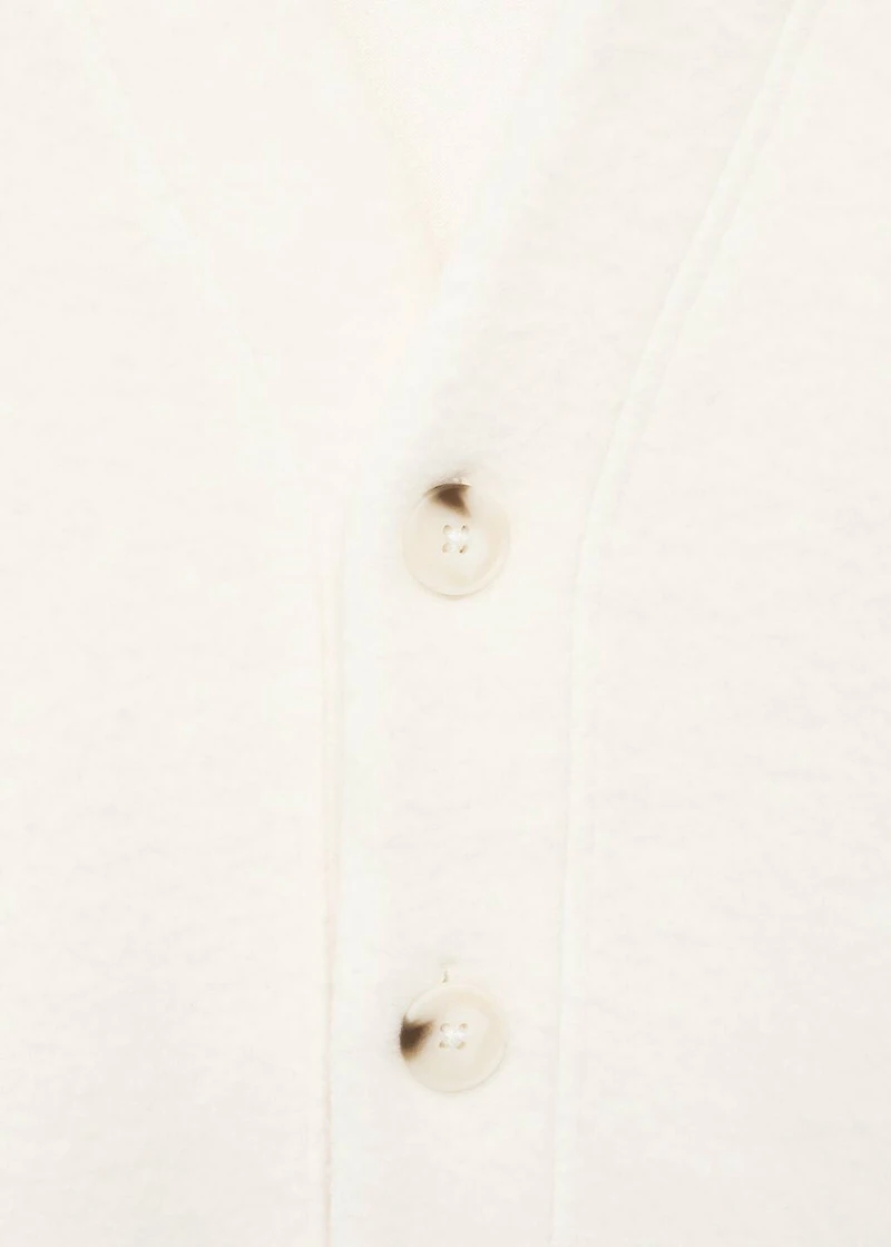 Cotton and wool cardigan with button fasteners