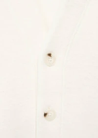 Cotton and wool cardigan with button fasteners