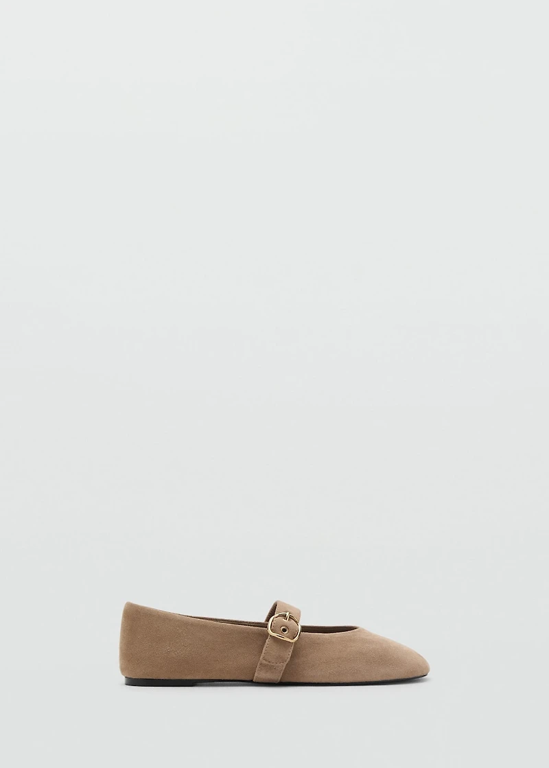 Suede leather ballet flats