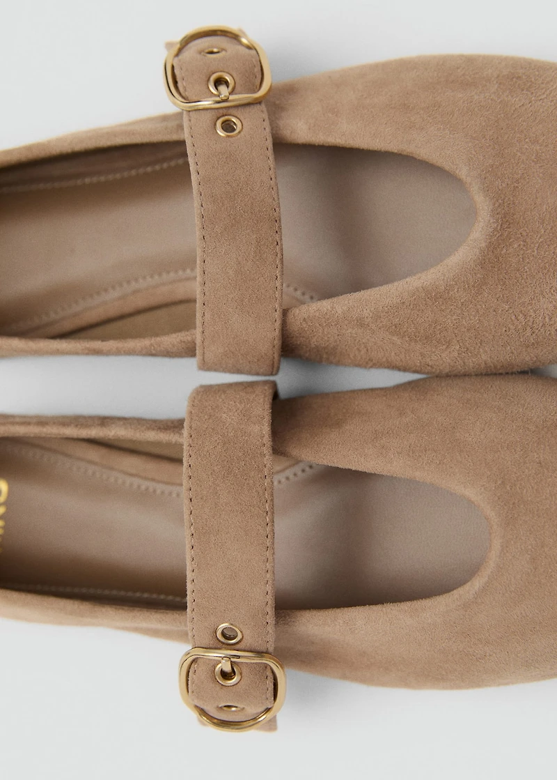 Suede leather ballet flats