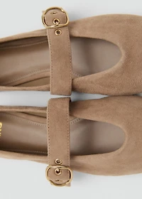 Suede leather ballet flats