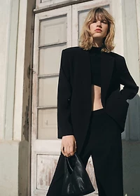 Straight mid-rise suit pants