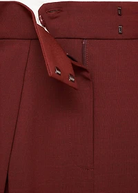 Wide-leg pleated suit pants