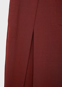 Wide-leg pleated suit pants
