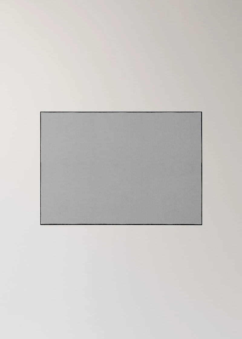 100% linen placemat with contrasting overlock stitching