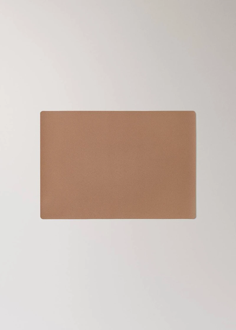 Rectangular faux leather placemat