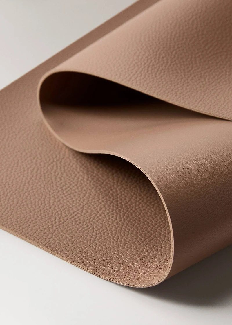 Rectangular faux leather placemat