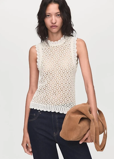 Openwork knit top