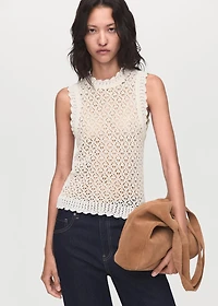 Openwork knit top