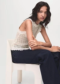 Openwork knit top