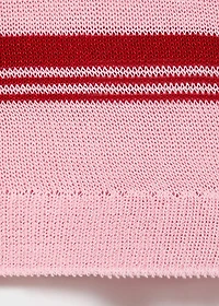 Striped knitted polo-neck top
