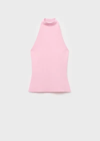 Halter-neck knitted top
