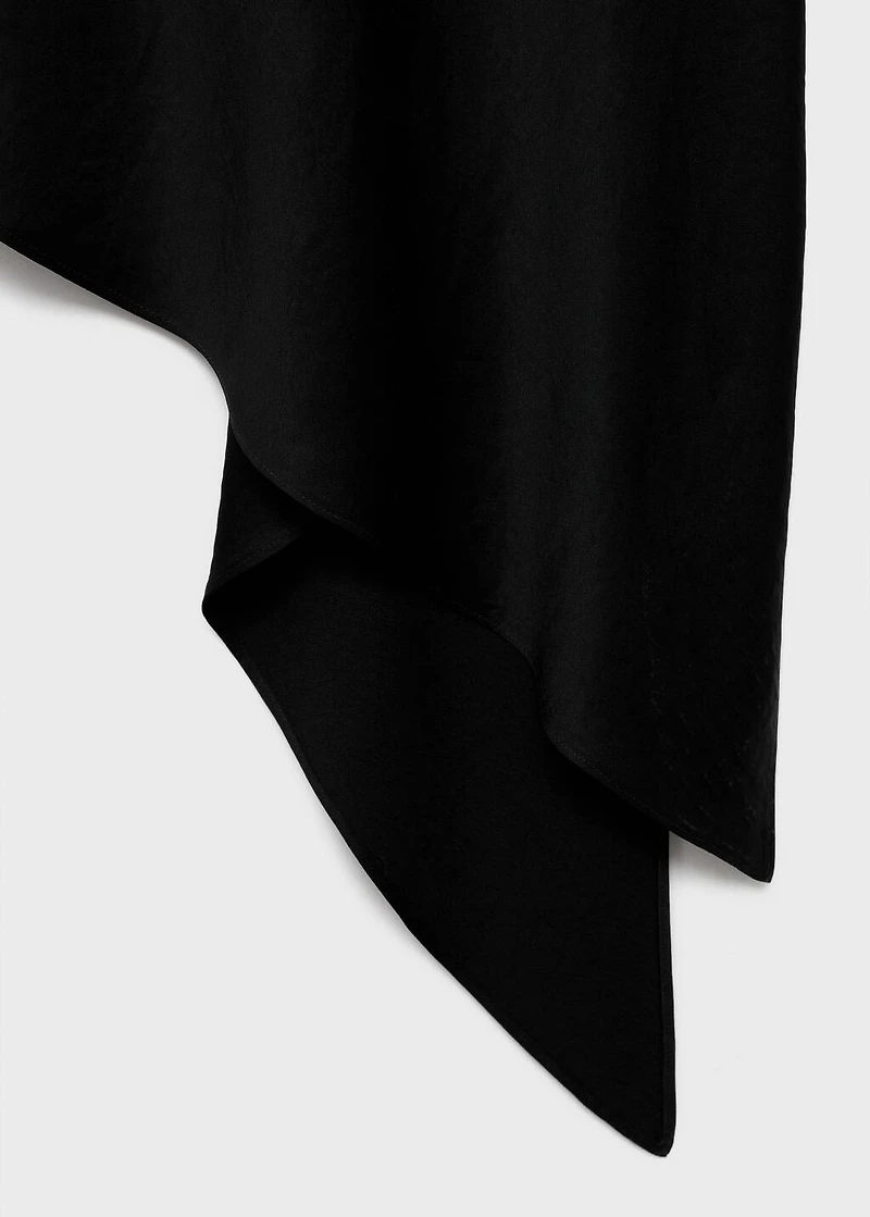 Asymmetrical satin top