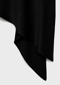 Asymmetrical satin top