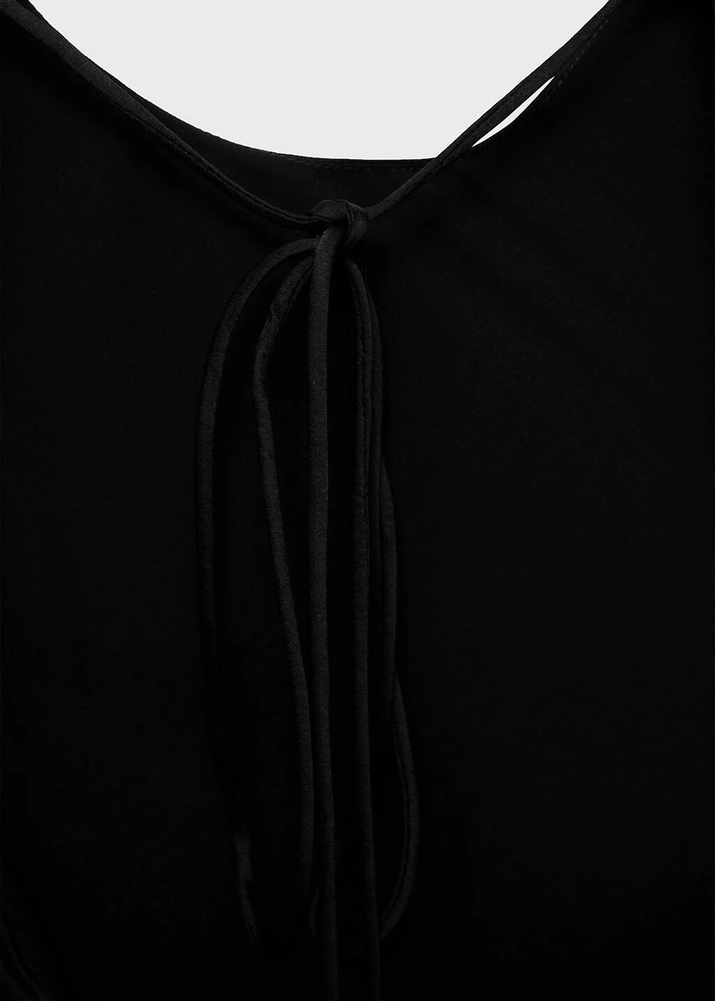 Asymmetrical satin top