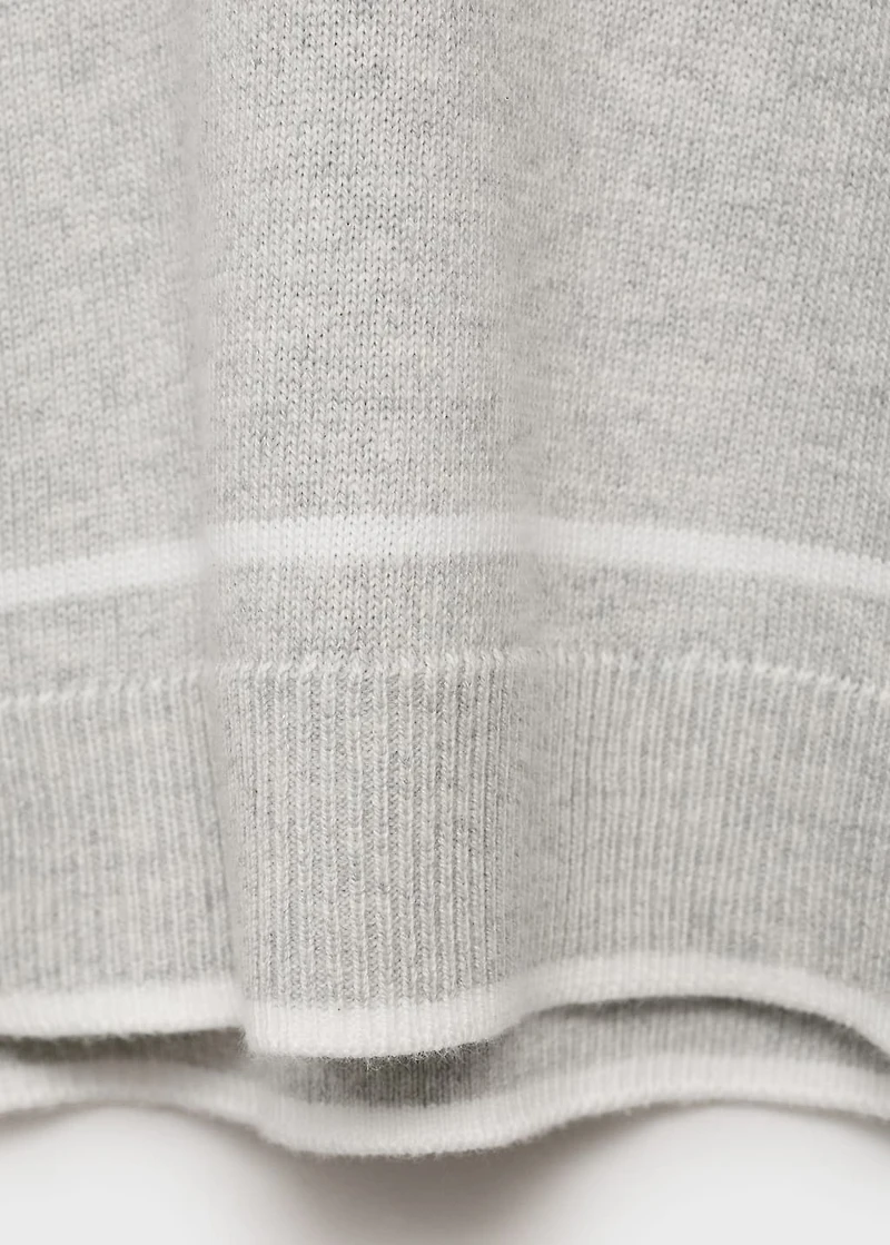 Striped polo-neck sweater