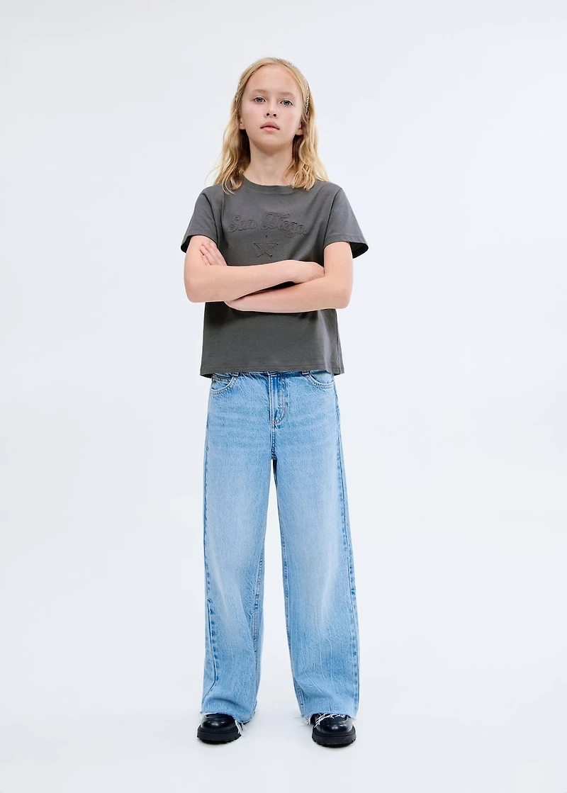 Embroidered cotton T-shirt