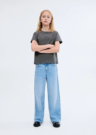 Embroidered cotton T-shirt