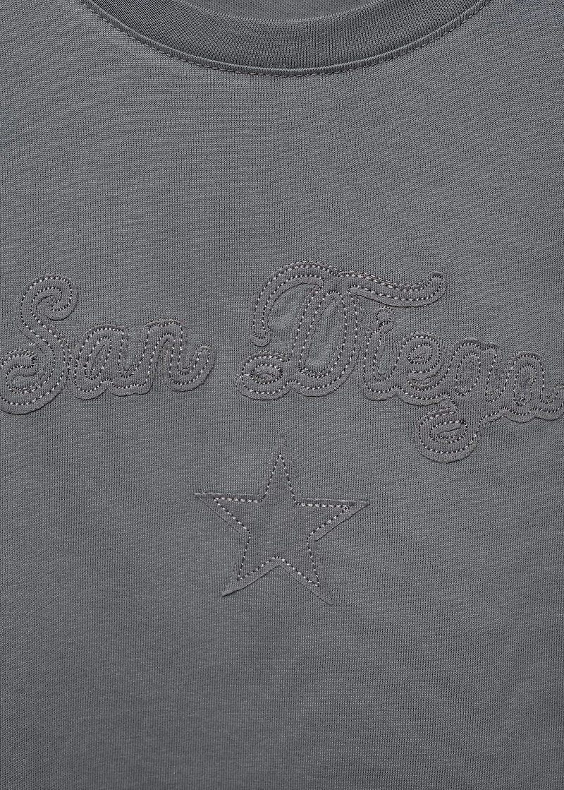 Embroidered cotton T-shirt