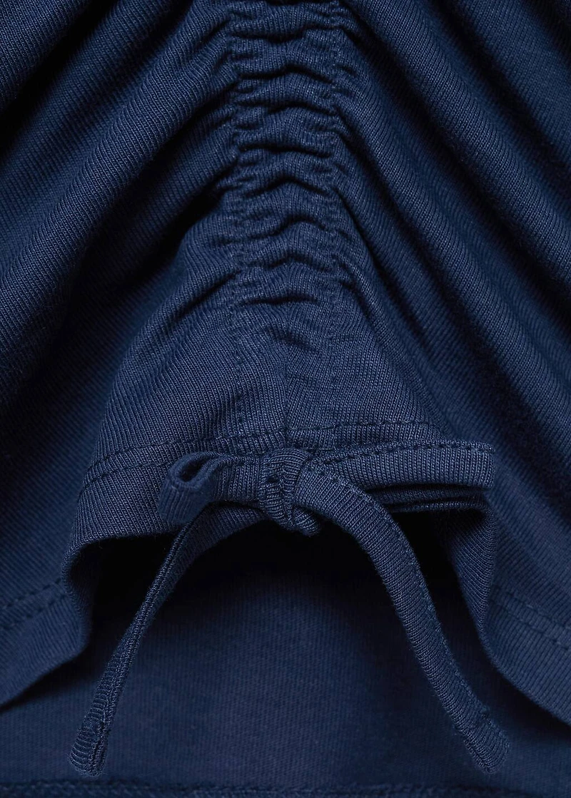 Gathered cotton t-shirt
