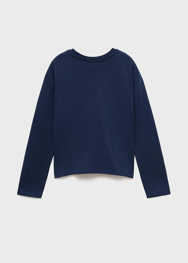 Gathered cotton t-shirt