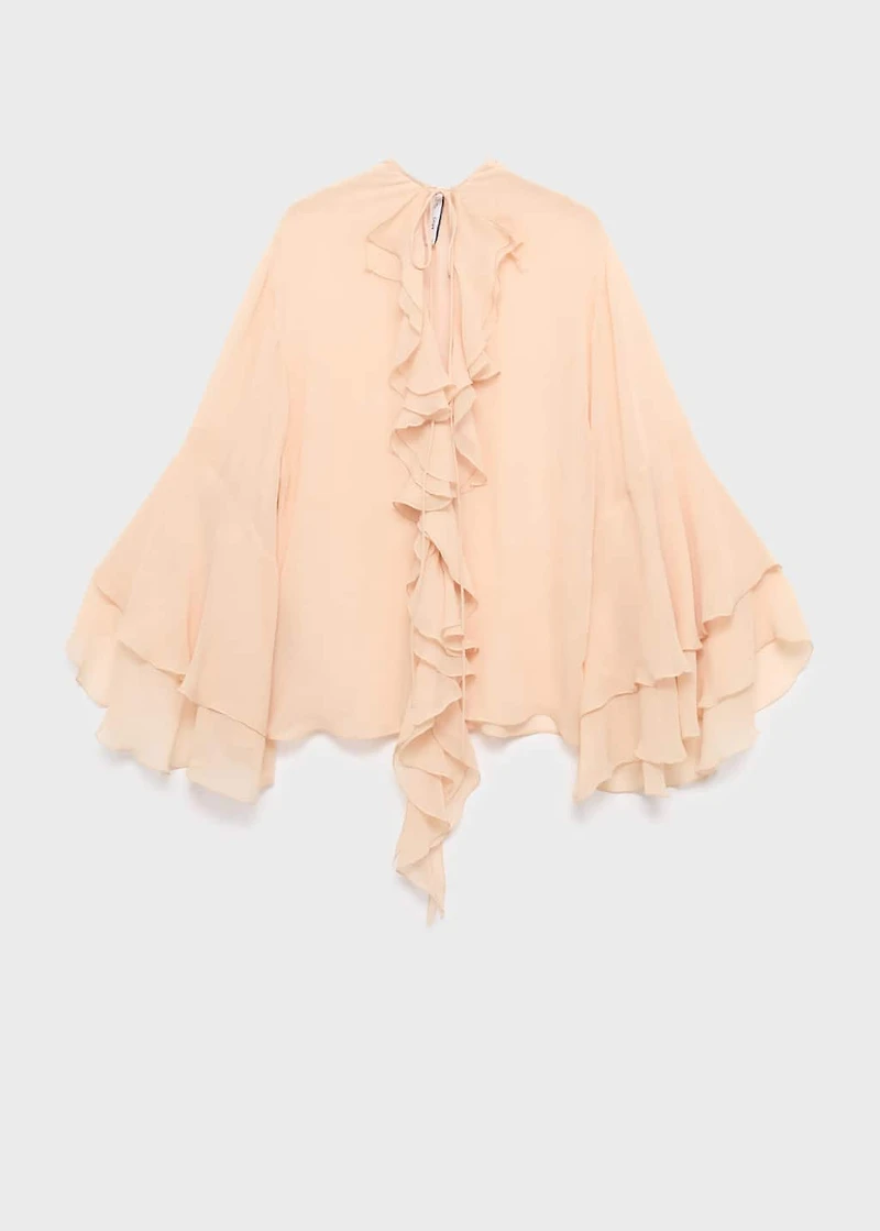 Ruffled blouse with flared sleeves