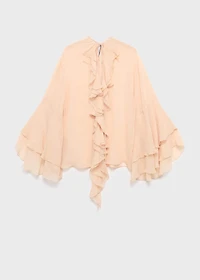 Ruffled blouse with flared sleeves