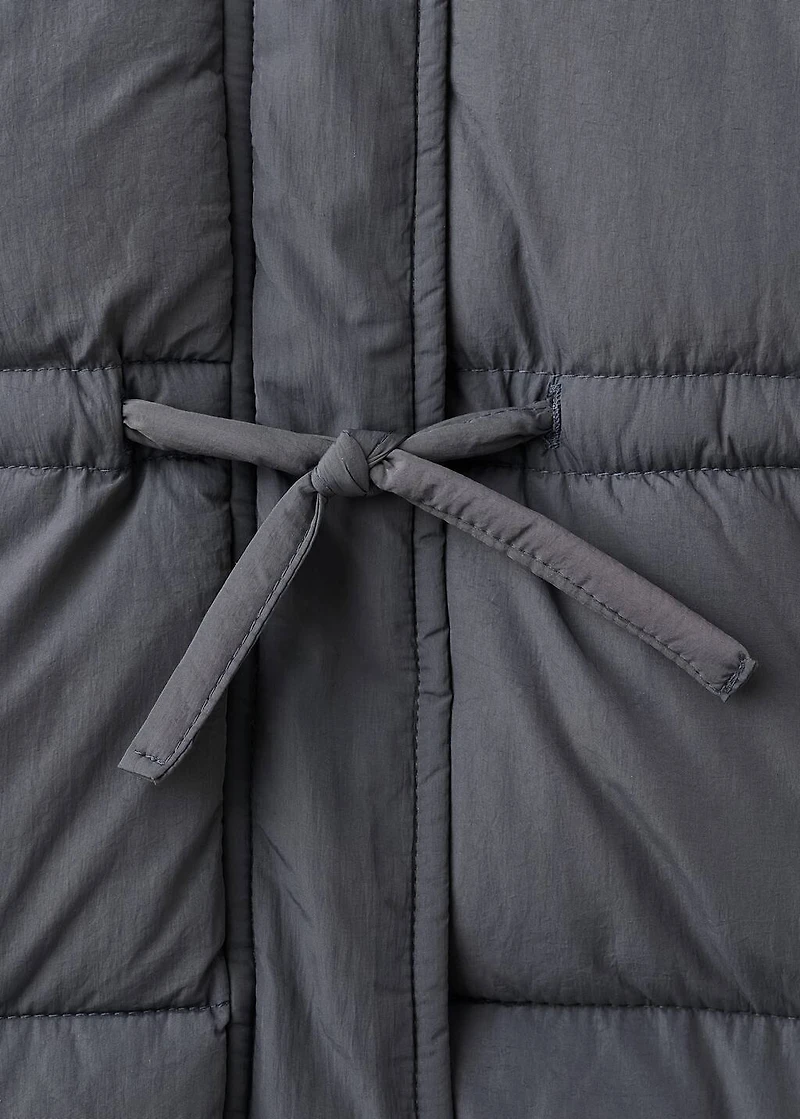 Hooded anorak with drawstring