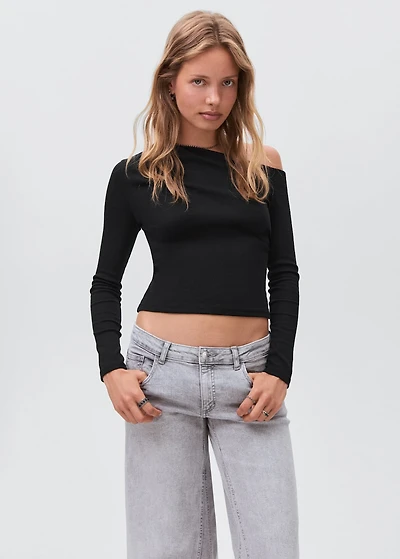 Asymmetric cotton T-shirt