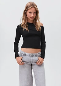 Asymmetric cotton T-shirt