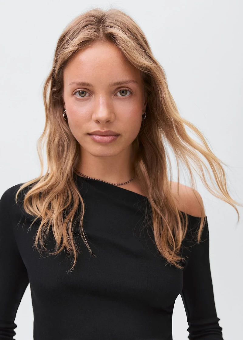 Asymmetric cotton T-shirt