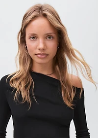 Asymmetric cotton T-shirt