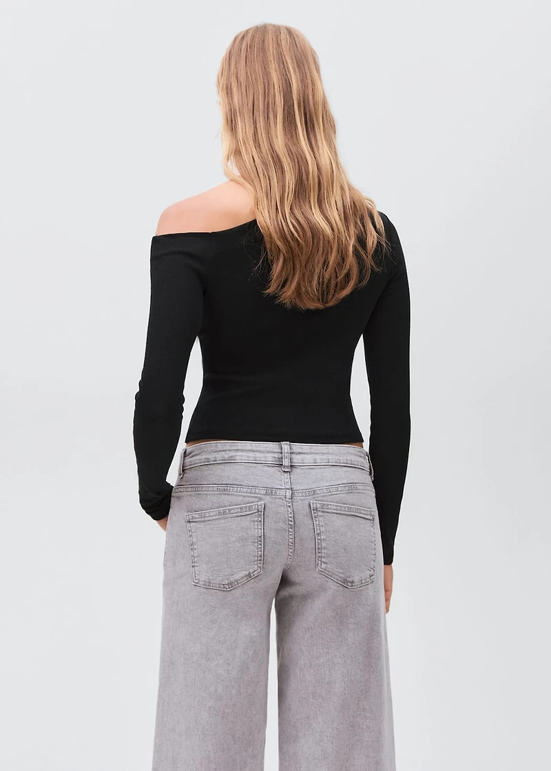 Asymmetric cotton T-shirt