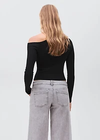 Asymmetric cotton T-shirt