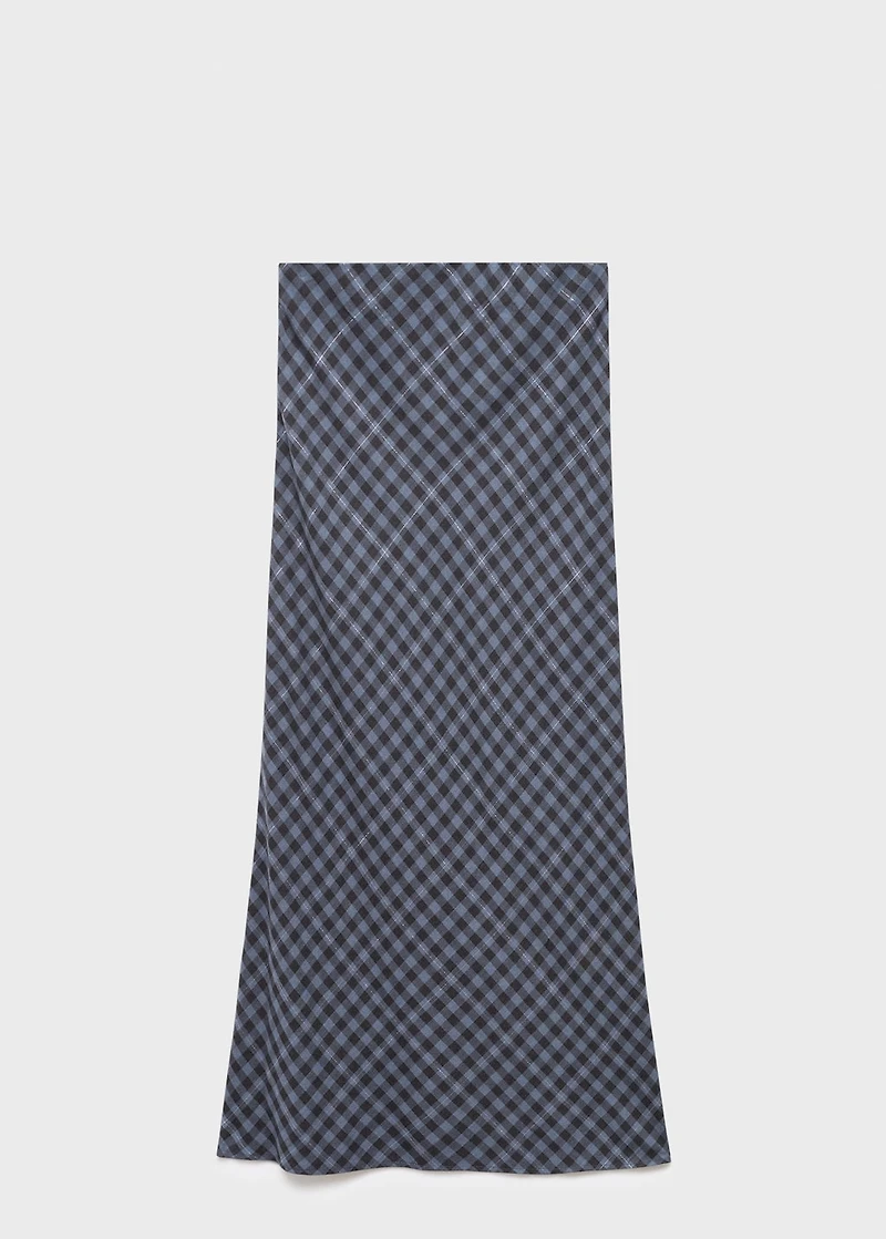 Checked long skirt