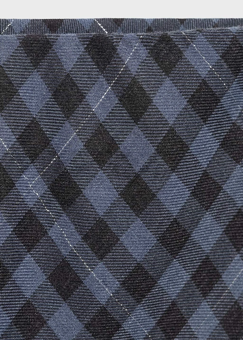 Checked long skirt