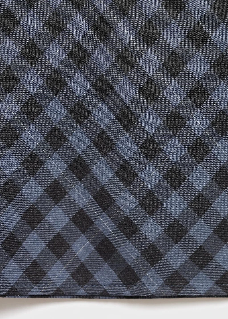 Checked long skirt