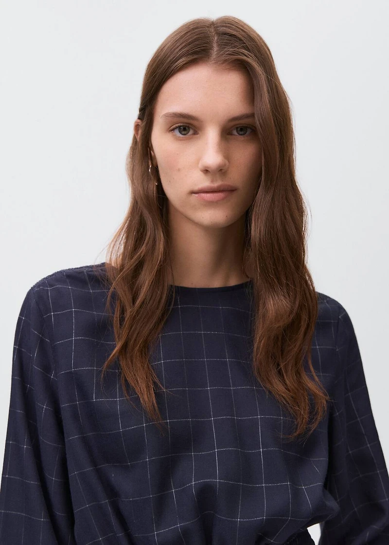 Lurex checked blouse