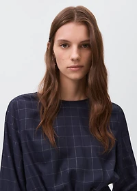 Lurex checked blouse