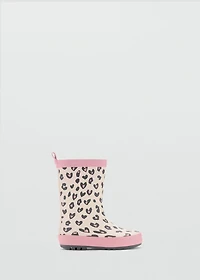 Leopard-print wellington boots