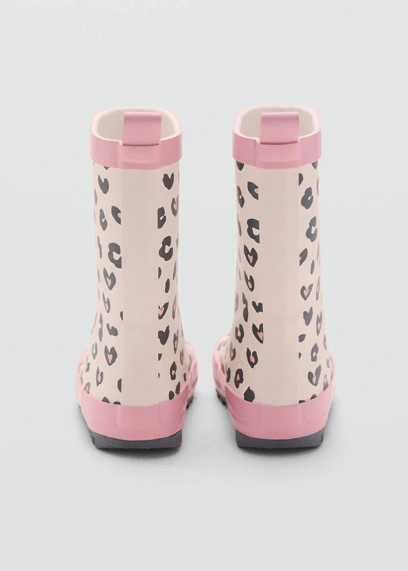 Leopard-print wellington boots
