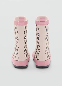 Leopard-print wellington boots