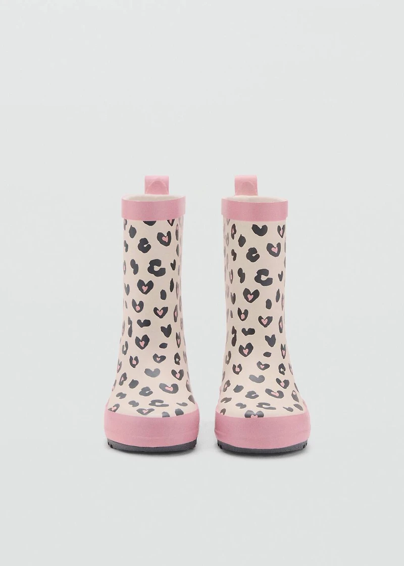 Leopard-print wellington boots