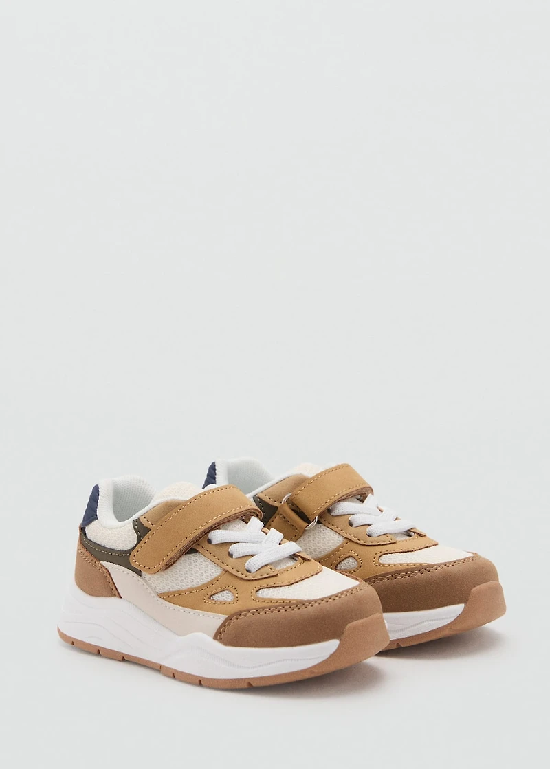 Velcro fastening mixed sneakers